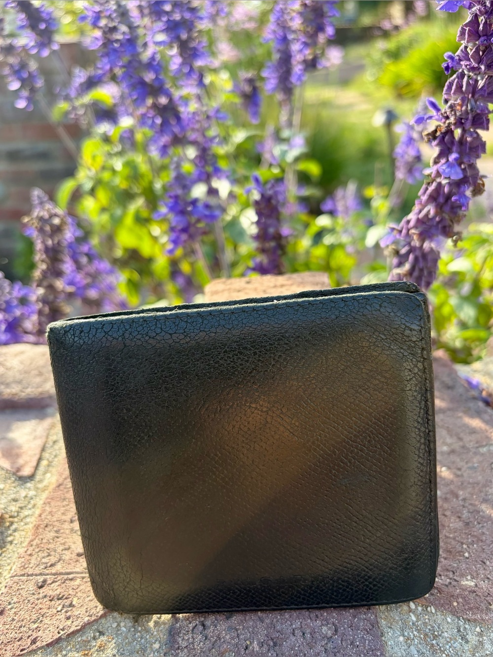Bvlgari Black Leather Vintage Wallet Authentic Italy